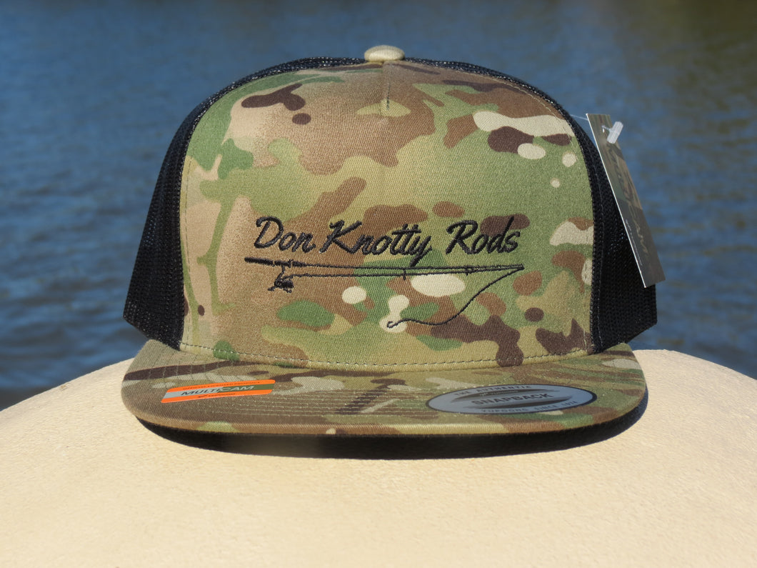 Don Knotty Rods Green and Tan Flat bill Trucker Hat