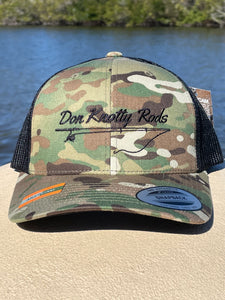 Don Knotty Rods Green Multi Cam Classic Trucker Hat